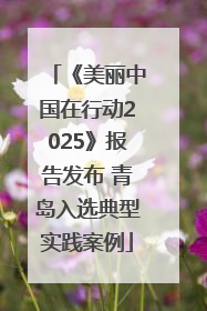 《美丽中国在行动2025》报告发布 青岛入选典型实践案例