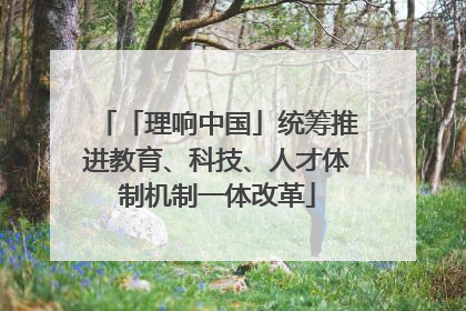 「理响中国」统筹推进教育、科技、人才体制机制一体改革