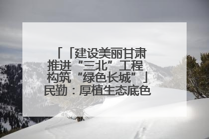 「建设美丽甘肃 推进“三北”工程 构筑“绿色长城”」民勤：厚植生态底色 筑牢绿色屏障