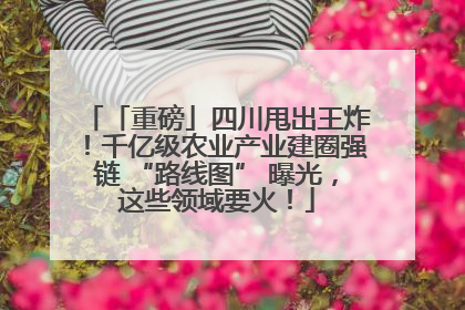 「重磅」四川甩出王炸！千亿级农业产业建圈强链 “路线图” 曝光，这些领域要火！