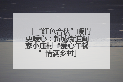 “红色合伙”暖胃更暖心：新城街道阎家小庄村“爱心午餐”情满乡村