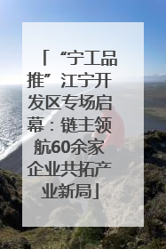 “宁工品推”江宁开发区专场启幕：链主领航60余家企业共拓产业新局