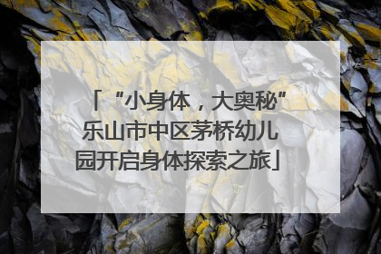 “小身体，大奥秘” 乐山市中区茅桥幼儿园开启身体探索之旅