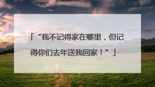“我不记得家在哪里，但记得你们去年送我回家！”