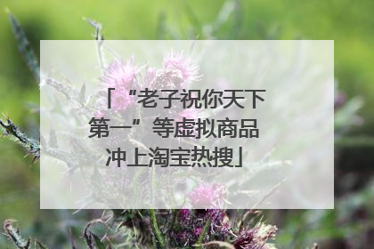 “老子祝你天下第一”等虚拟商品冲上淘宝热搜