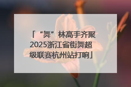 “舞”林高手齐聚 2025浙江省街舞超级联赛杭州站打响