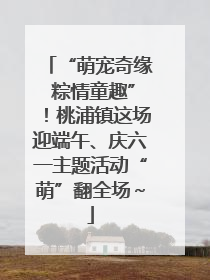 “萌宠奇缘 粽情童趣”！桃浦镇这场迎端午、庆六一主题活动“萌”翻全场～