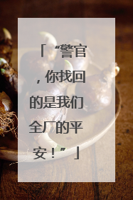 “警官，你找回的是我们全厂的平安！”