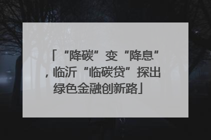 “降碳”变“降息”，临沂“临碳贷”探出绿色金融创新路