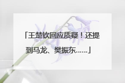 王楚钦回应质疑！还提到马龙、樊振东……