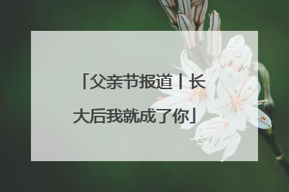 父亲节报道丨长大后我就成了你