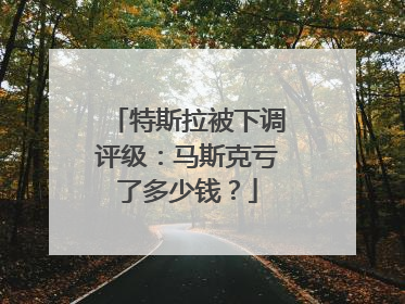特斯拉被下调评级：马斯克亏了多少钱？