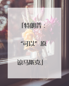 特朗普：“可以”原谅马斯克