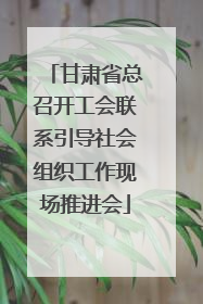 甘肃省总召开工会联系引导社会组织工作现场推进会