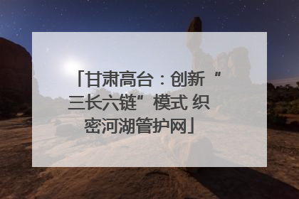 甘肃高台：创新“三长六链”模式 织密河湖管护网
