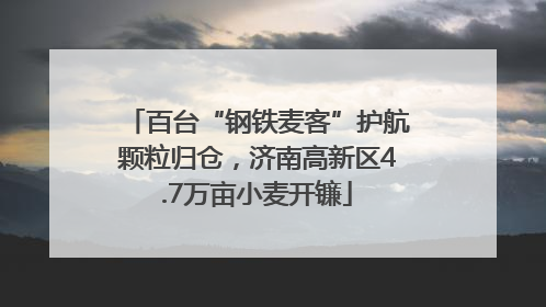 百台“钢铁麦客”护航颗粒归仓，济南高新区4.7万亩小麦开镰