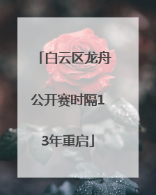 白云区龙舟公开赛时隔13年重启