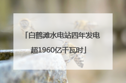 白鹤滩水电站四年发电超1960亿千瓦时