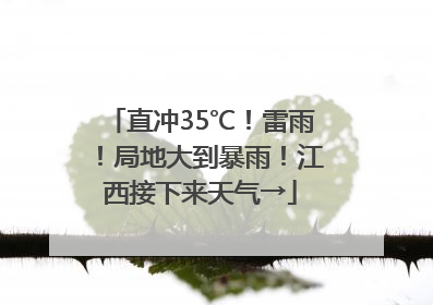 直冲35℃！雷雨！局地大到暴雨！江西接下来天气→