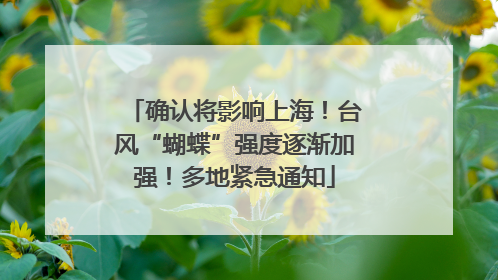 确认将影响上海！台风“蝴蝶”强度逐渐加强！多地紧急通知