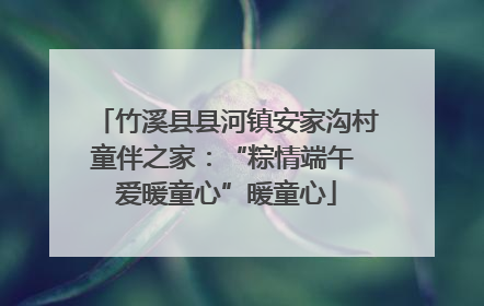 竹溪县县河镇安家沟村童伴之家：“粽情端午 爱暖童心”暖童心