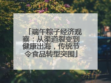 端午粽子经济观察：从渠道裂变到健康出海，传统节令食品转型突围