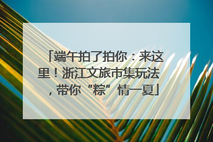 端午拍了拍你：来这里！浙江文旅市集玩法，带你“粽”情一夏