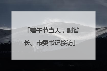 端午节当天，副省长、市委书记接访