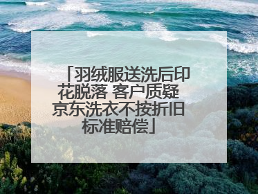 羽绒服送洗后印花脱落 客户质疑京东洗衣不按折旧标准赔偿