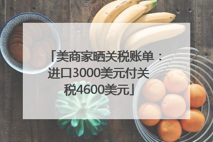 美商家晒关税账单：进口3000美元付关税4600美元