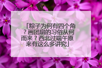 粽子为何有四个角？画团扇的习俗从何而来？西北过端午原来有这么多讲究