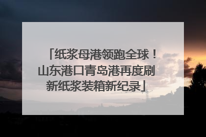 纸浆母港领跑全球！山东港口青岛港再度刷新纸浆装箱新纪录