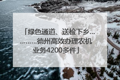 绿色通道、送检下乡…………德州高效办理农机业务4200多件