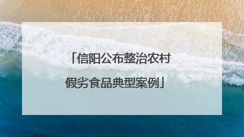 信阳公布整治农村假劣食品典型案例