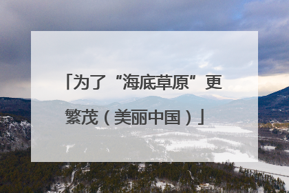 为了“海底草原”更繁茂（美丽中国）