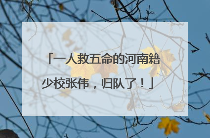 一人救五命的河南籍少校张伟，归队了！