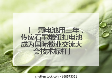 一颗电池用三年，传应石墨烯纽扣电池成为国际锁业交流大会技术标杆