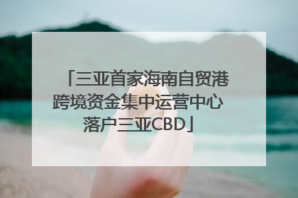 三亚首家海南自贸港跨境资金集中运营中心落户三亚CBD
