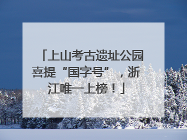 上山考古遗址公园喜提“国字号”，浙江唯一上榜！