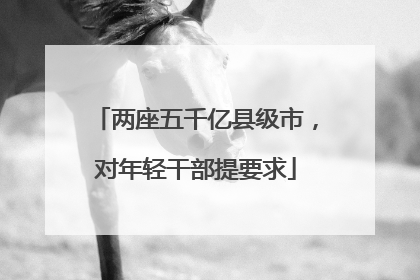 两座五千亿县级市，对年轻干部提要求