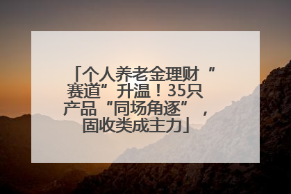 个人养老金理财“赛道”升温！35只产品“同场角逐”，固收类成主力