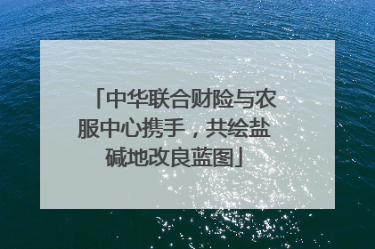 中华联合财险与农服中心携手，共绘盐碱地改良蓝图