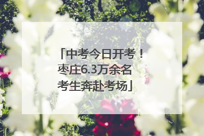 中考今日开考！枣庄6.3万余名考生奔赴考场
