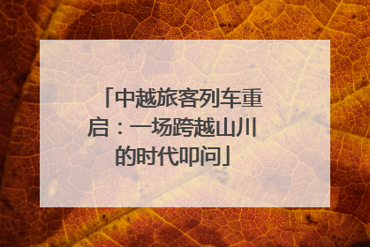 中越旅客列车重启：一场跨越山川的时代叩问