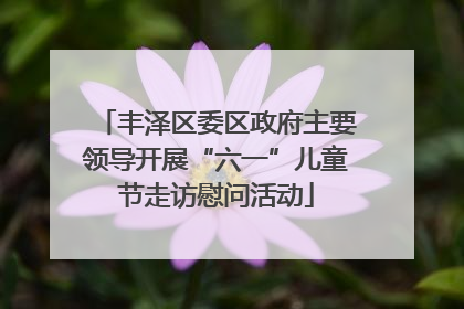 丰泽区委区政府主要领导开展“六一”儿童节走访慰问活动