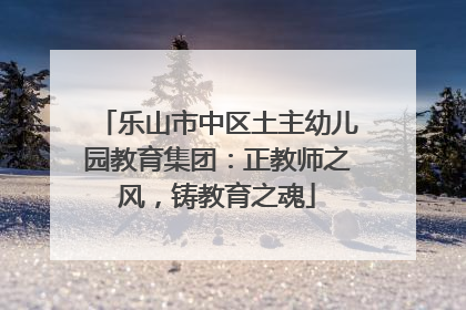 乐山市中区土主幼儿园教育集团：正教师之风，铸教育之魂