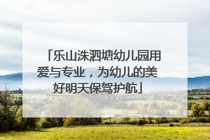 乐山洙泗塘幼儿园用爱与专业，为幼儿的美好明天保驾护航