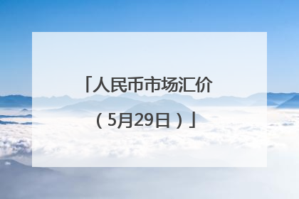 人民币市场汇价（5月29日）