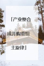 产业整合成并购重组主旋律
