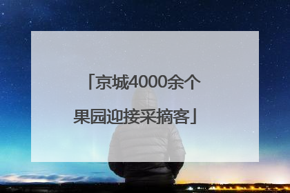 京城4000余个果园迎接采摘客
